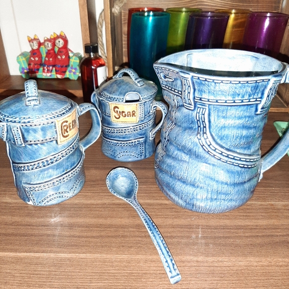 Vintage Other - SUPER RARE Incredible vintage denim pottery